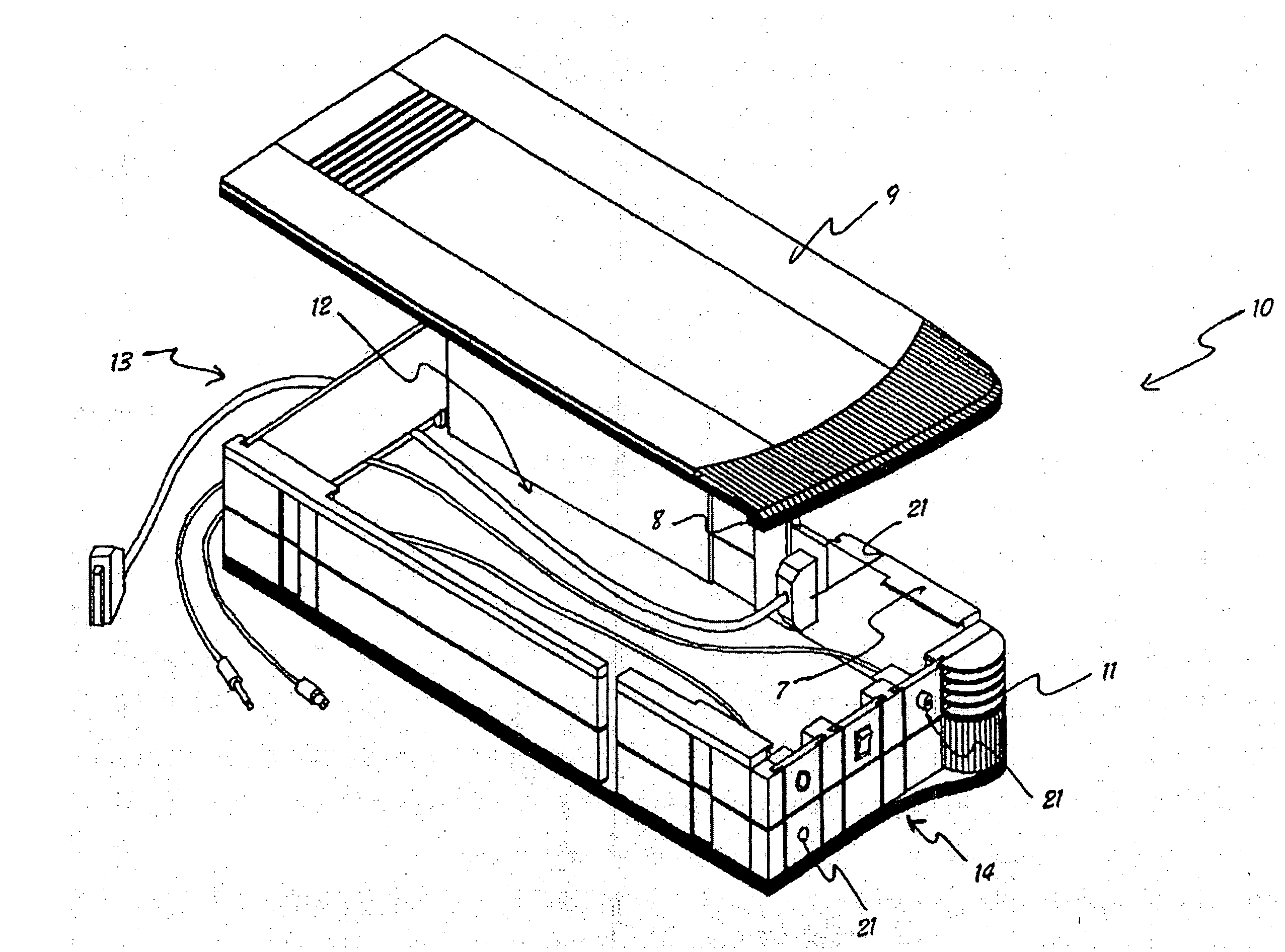 Organizer for cables and accessories in a computer and method