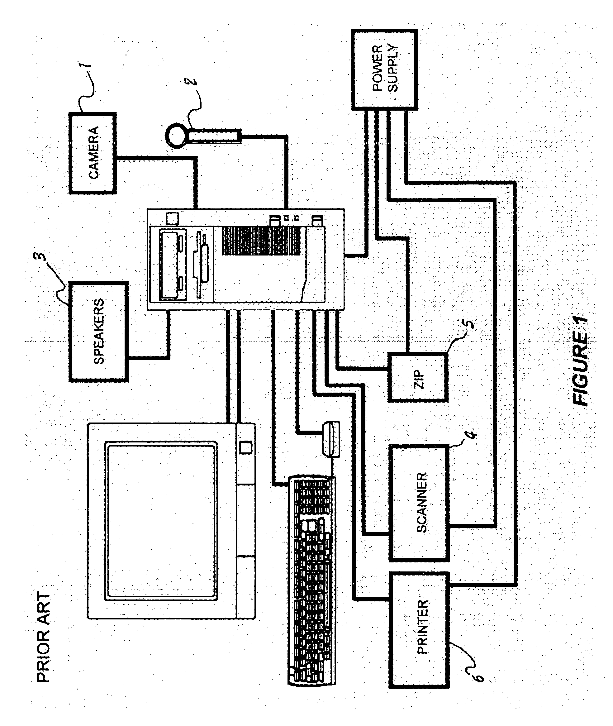 Organizer for cables and accessories in a computer and method