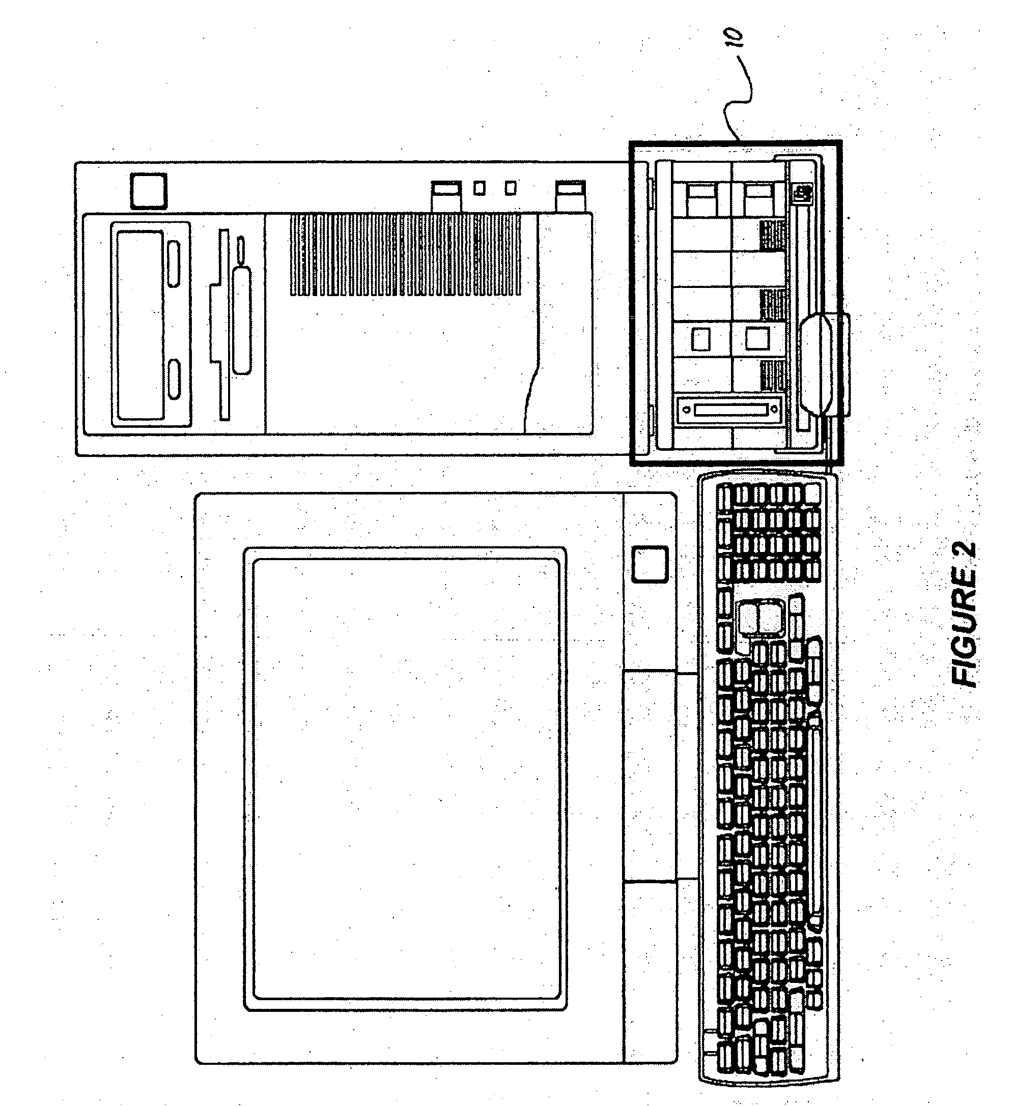 Organizer for cables and accessories in a computer and method