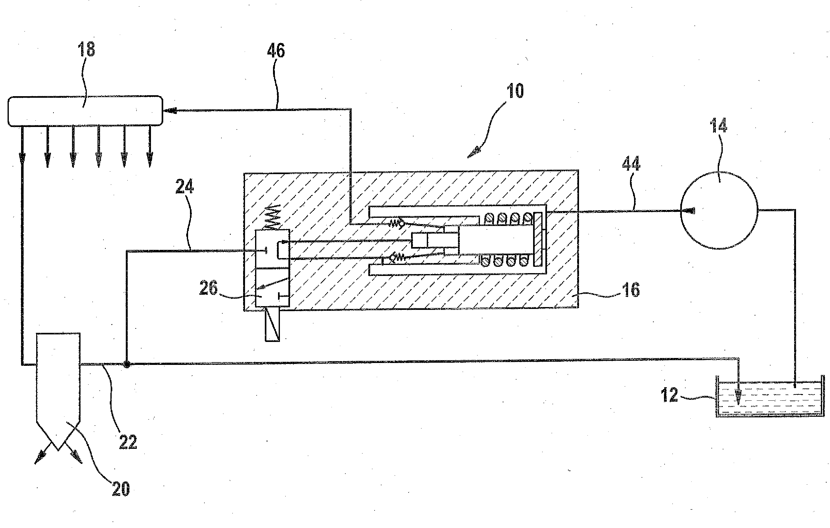 Pressure boosting system for at least one fuel injector