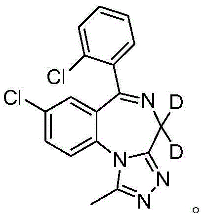 Deuterated triazolam and preparation method thereof