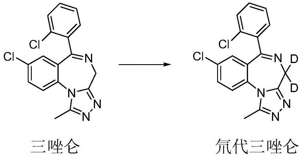 Deuterated triazolam and preparation method thereof