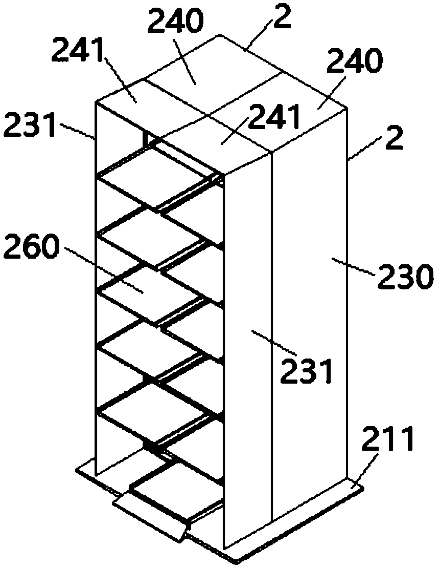 Splicing unit cabinet of stereo parking garage and application thereof