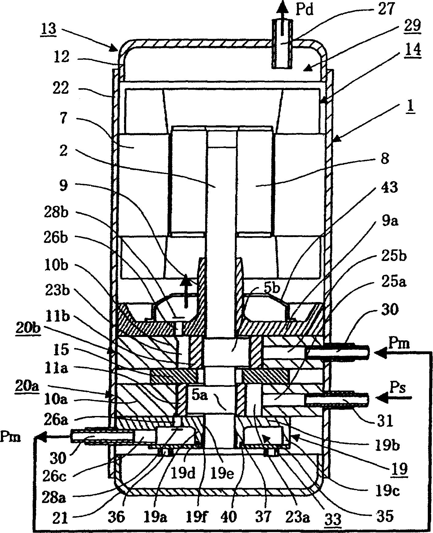 Rotary two-stage compressor