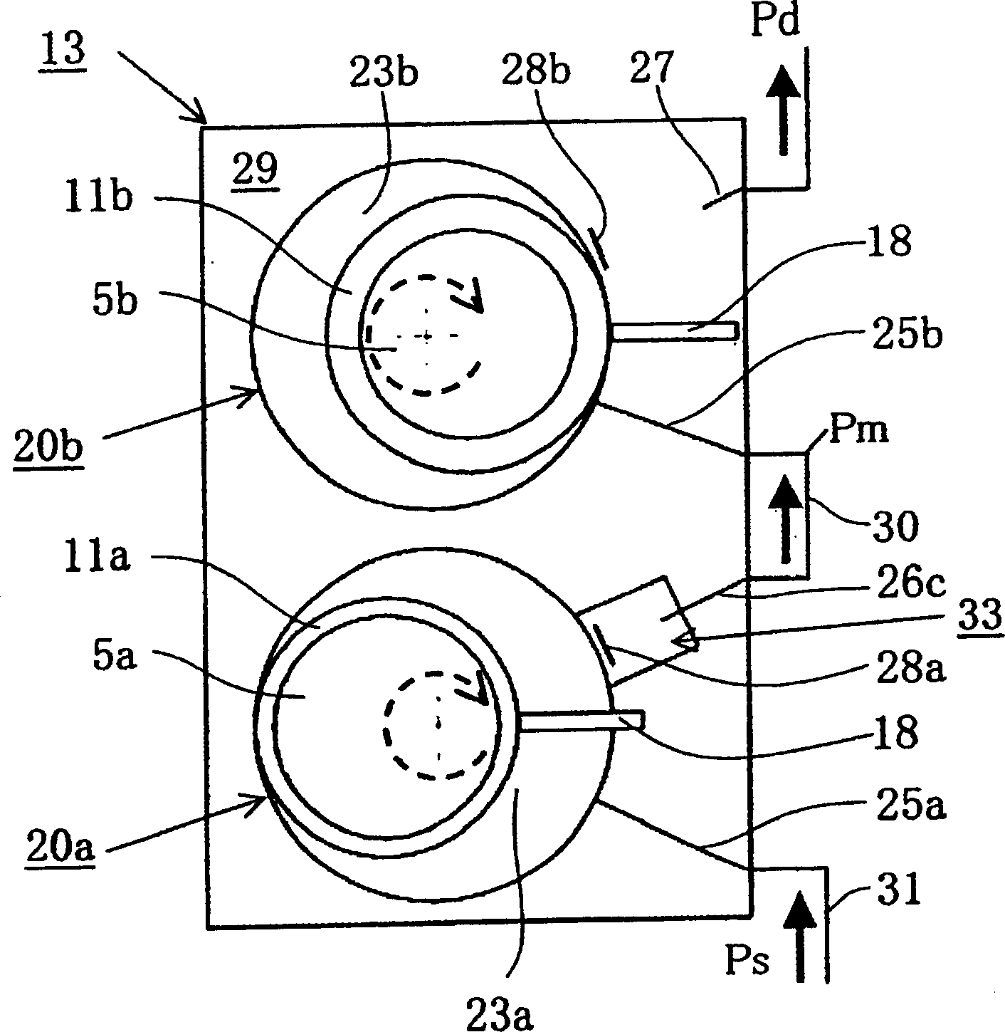 Rotary two-stage compressor