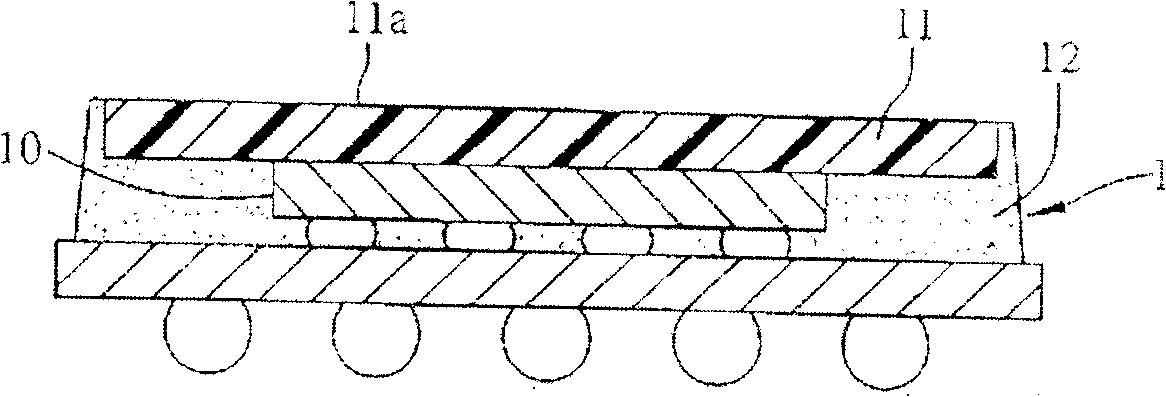 Heat radiation type packaging structure and its making method