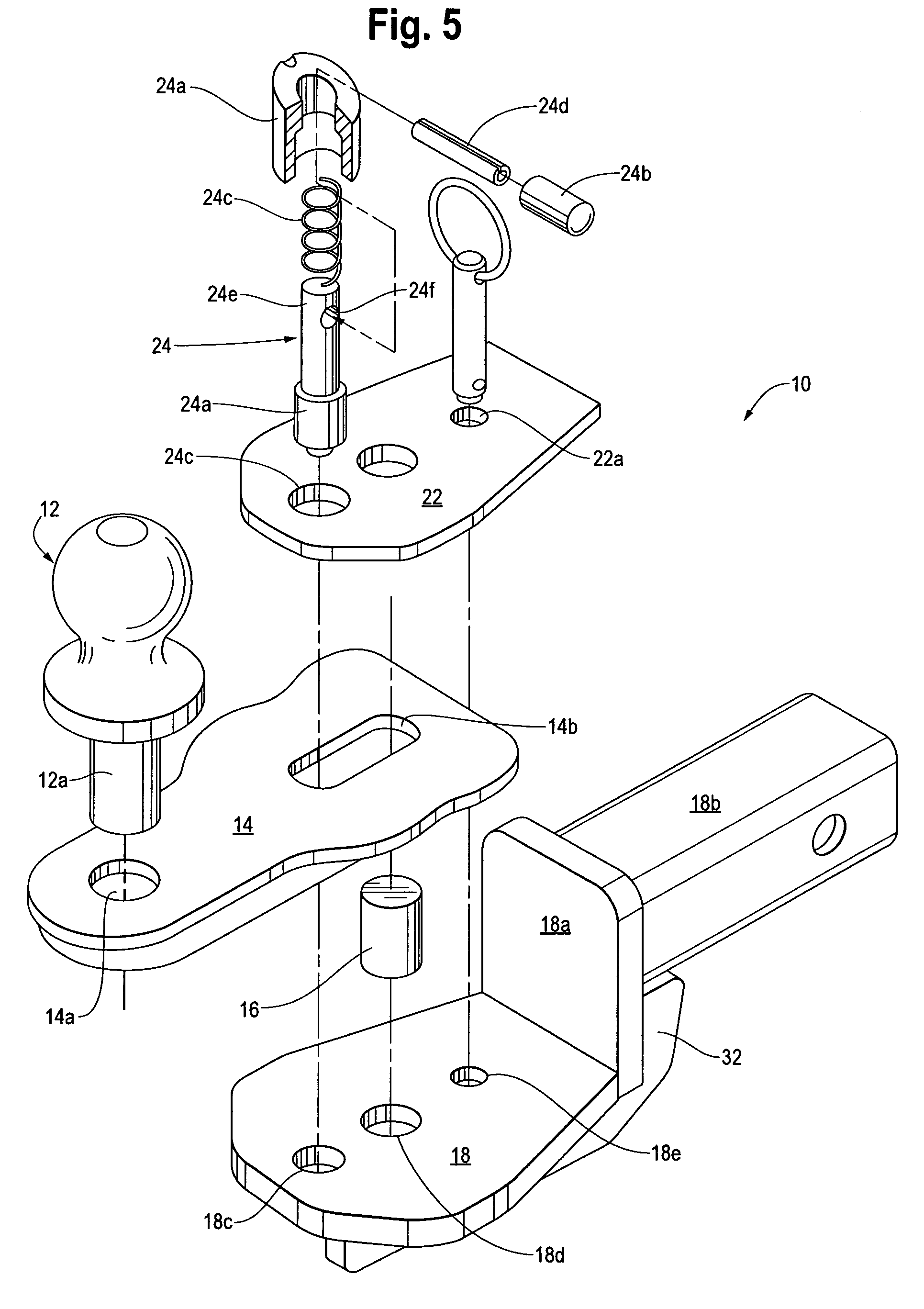 Adjustable hitch for towing