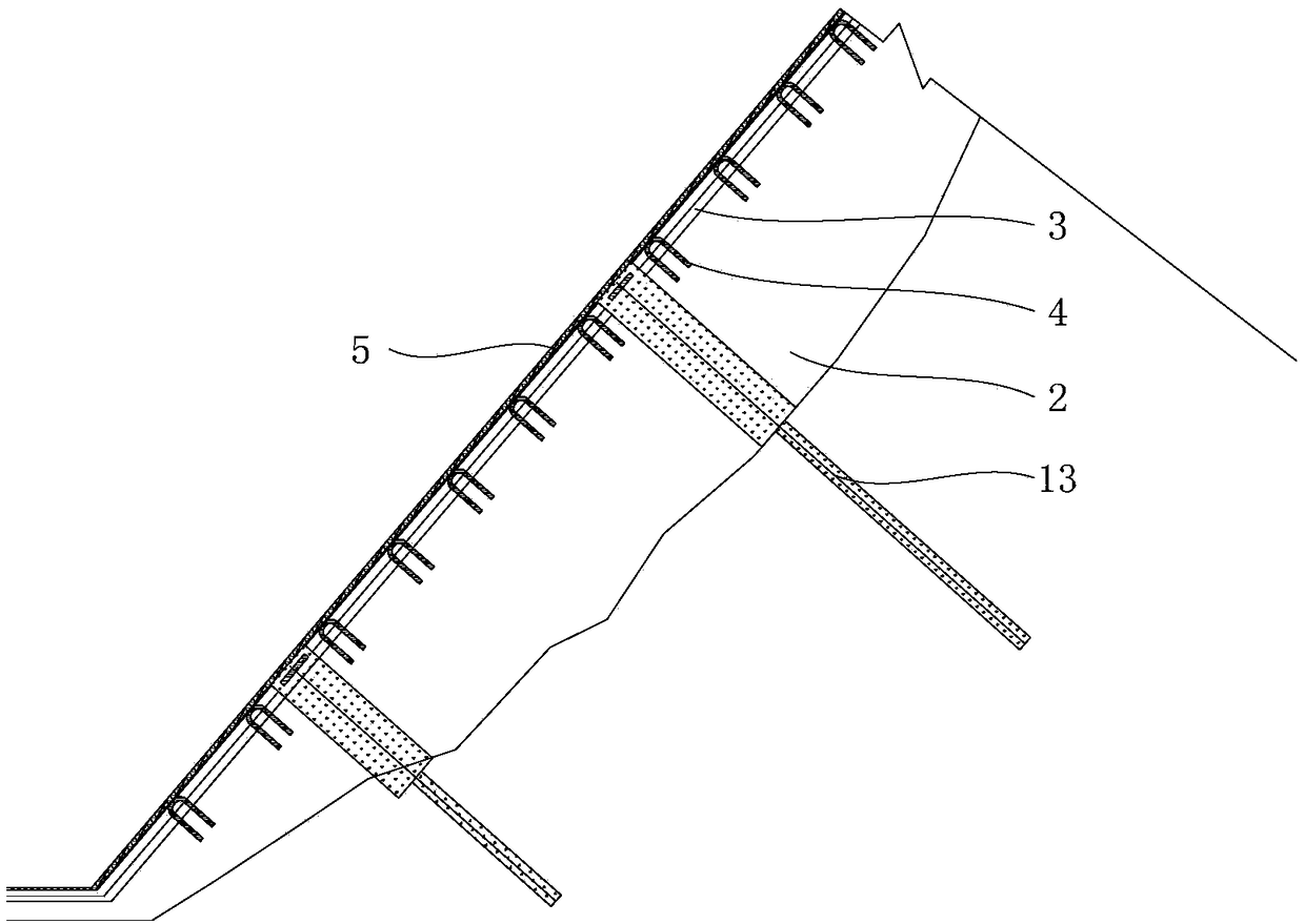 Slope ecological protective structure and construction method thereof