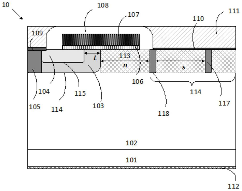 MOSFET (Metal-Oxide-Semiconductor Field Effect Transistor) device integrating junction barrier Schottky