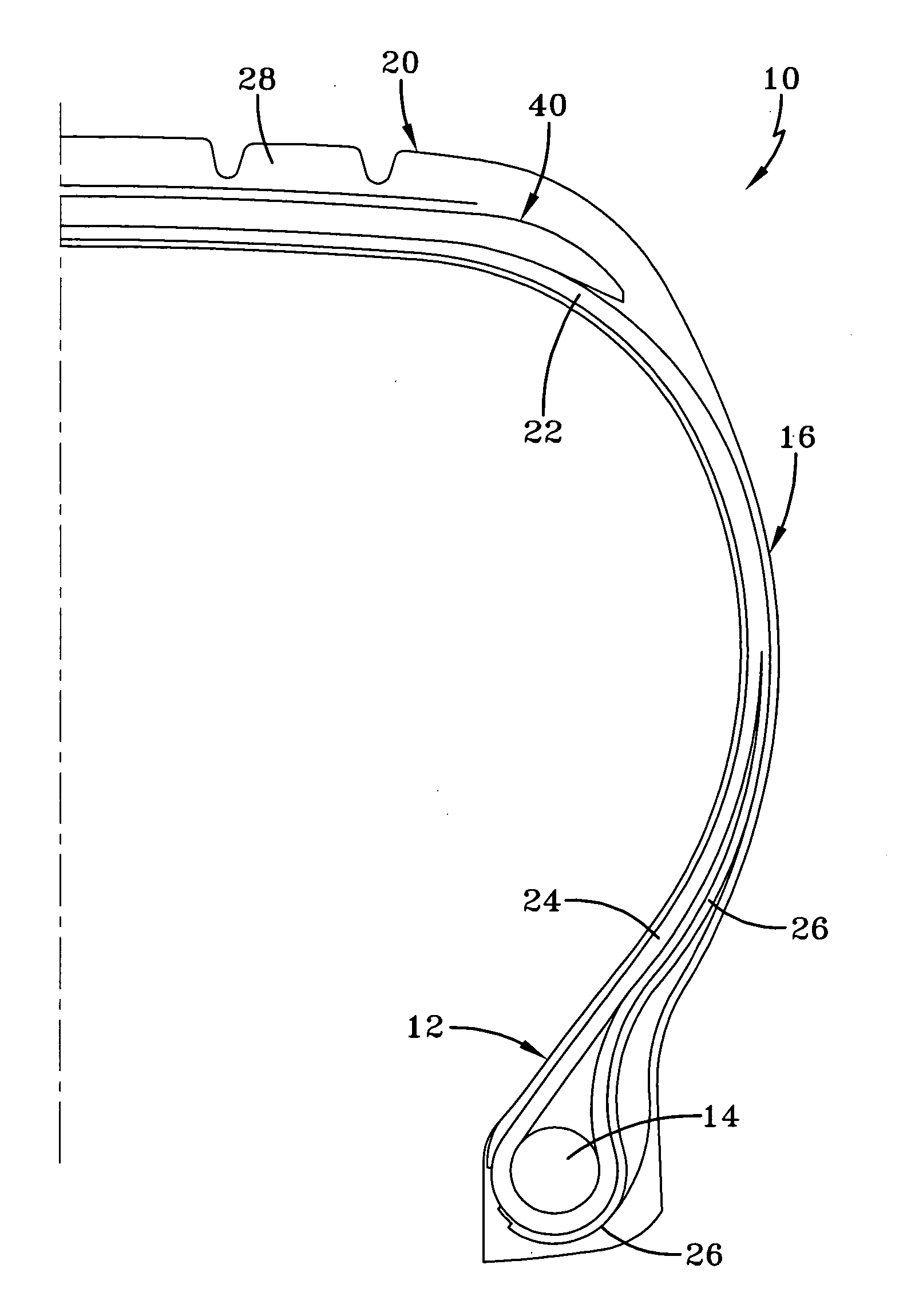 Reduced weight aircraft tire