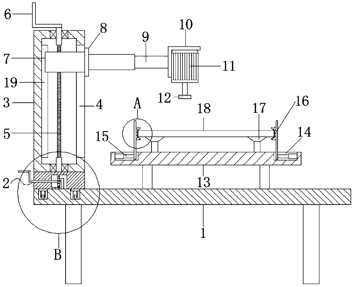 Vacuum glass repairing device used for polishing