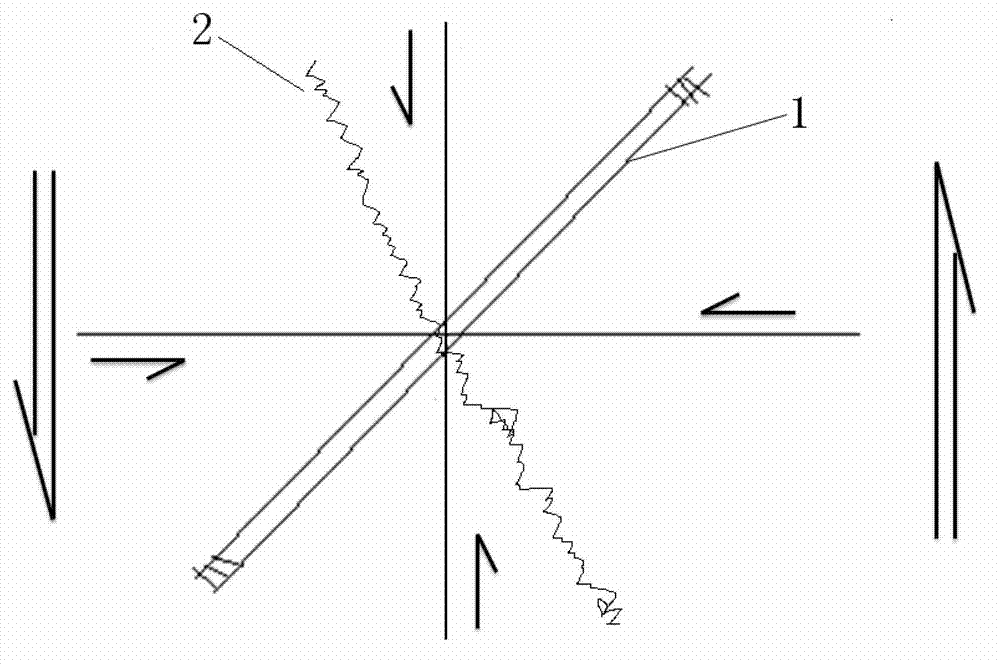 Directional hydraulic fracturing connected mining method