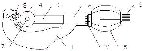 Transverse defect verification method in eddy current testing and pipe cutting device with vernier adjustment knob