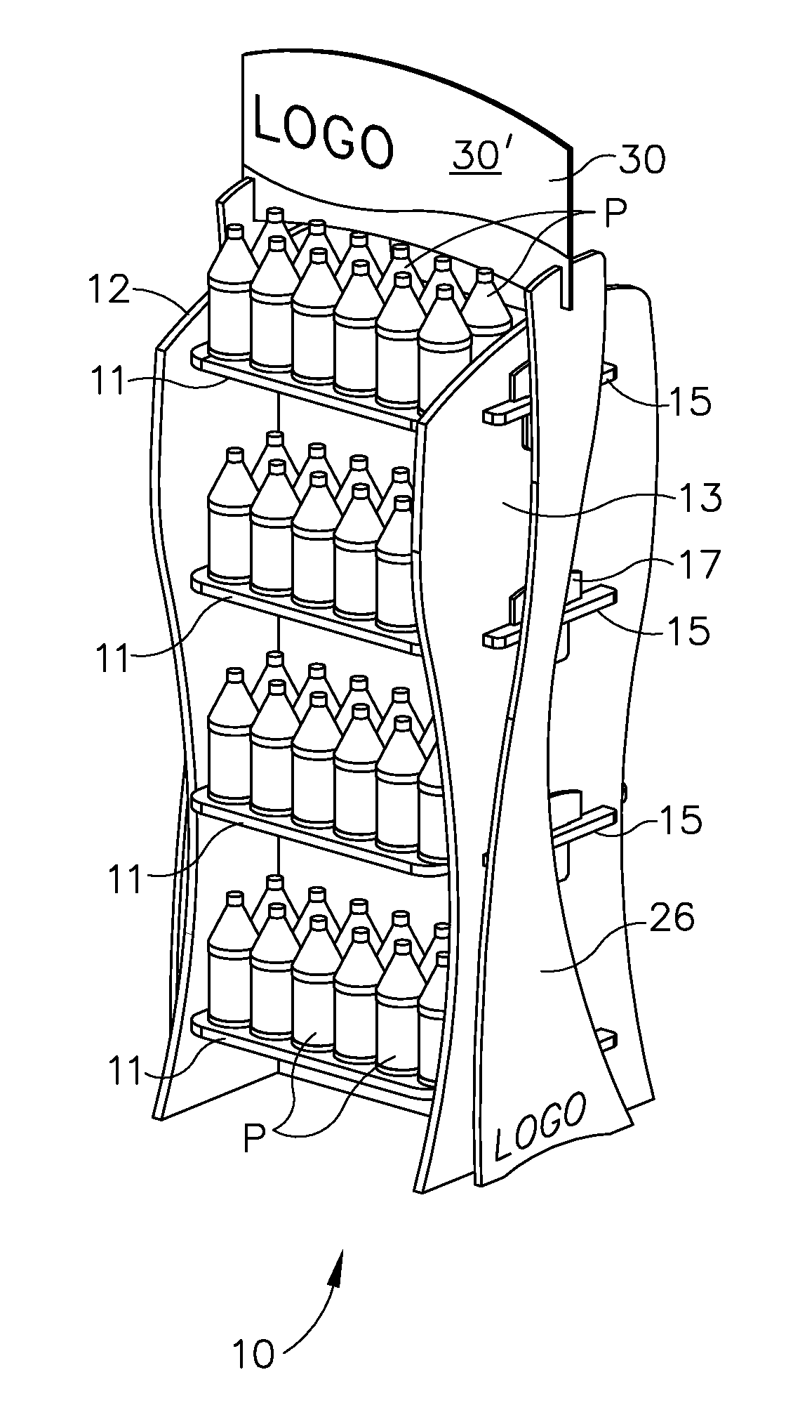 Multi-ply laminated corrugated display rack