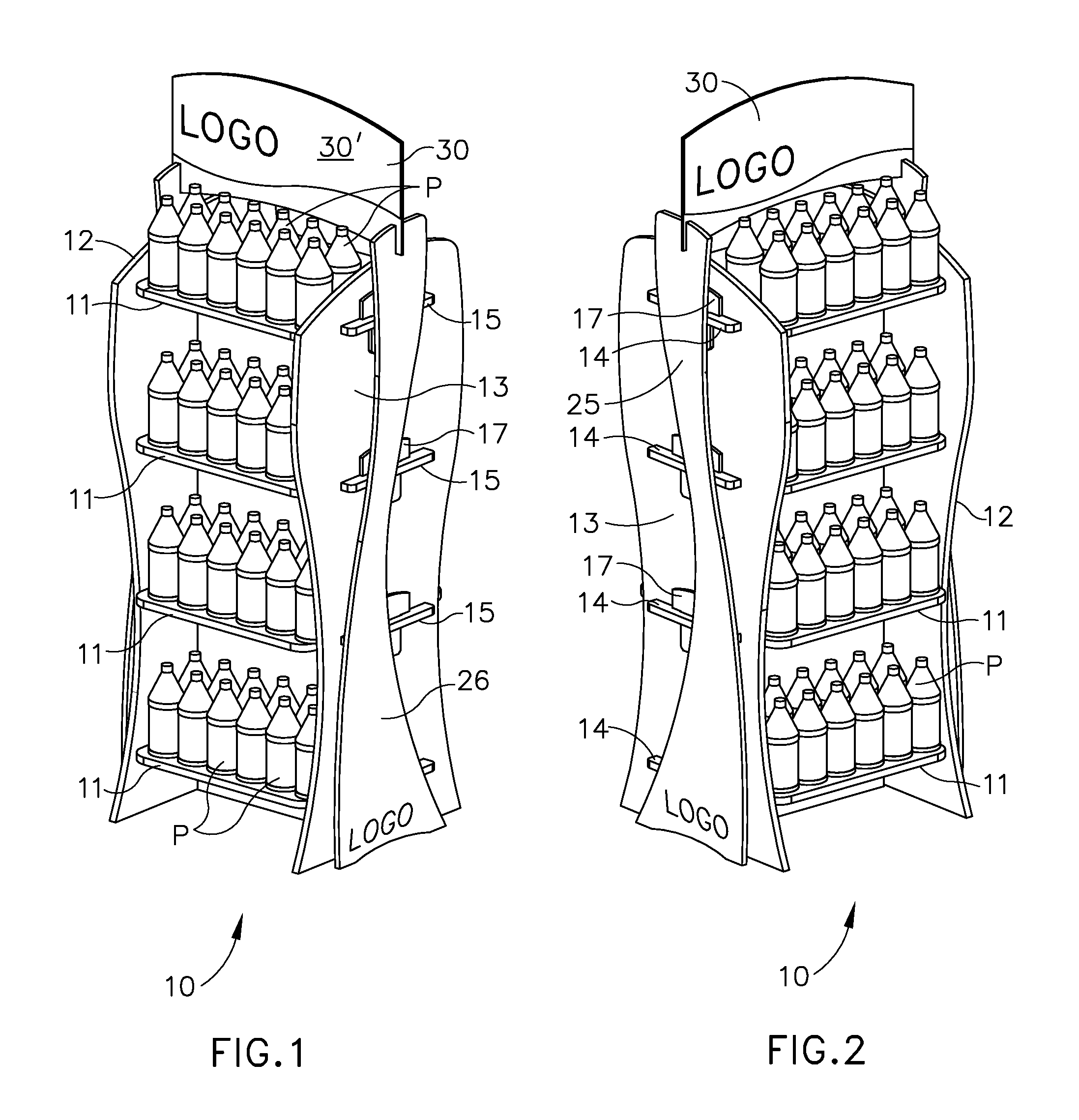 Multi-ply laminated corrugated display rack