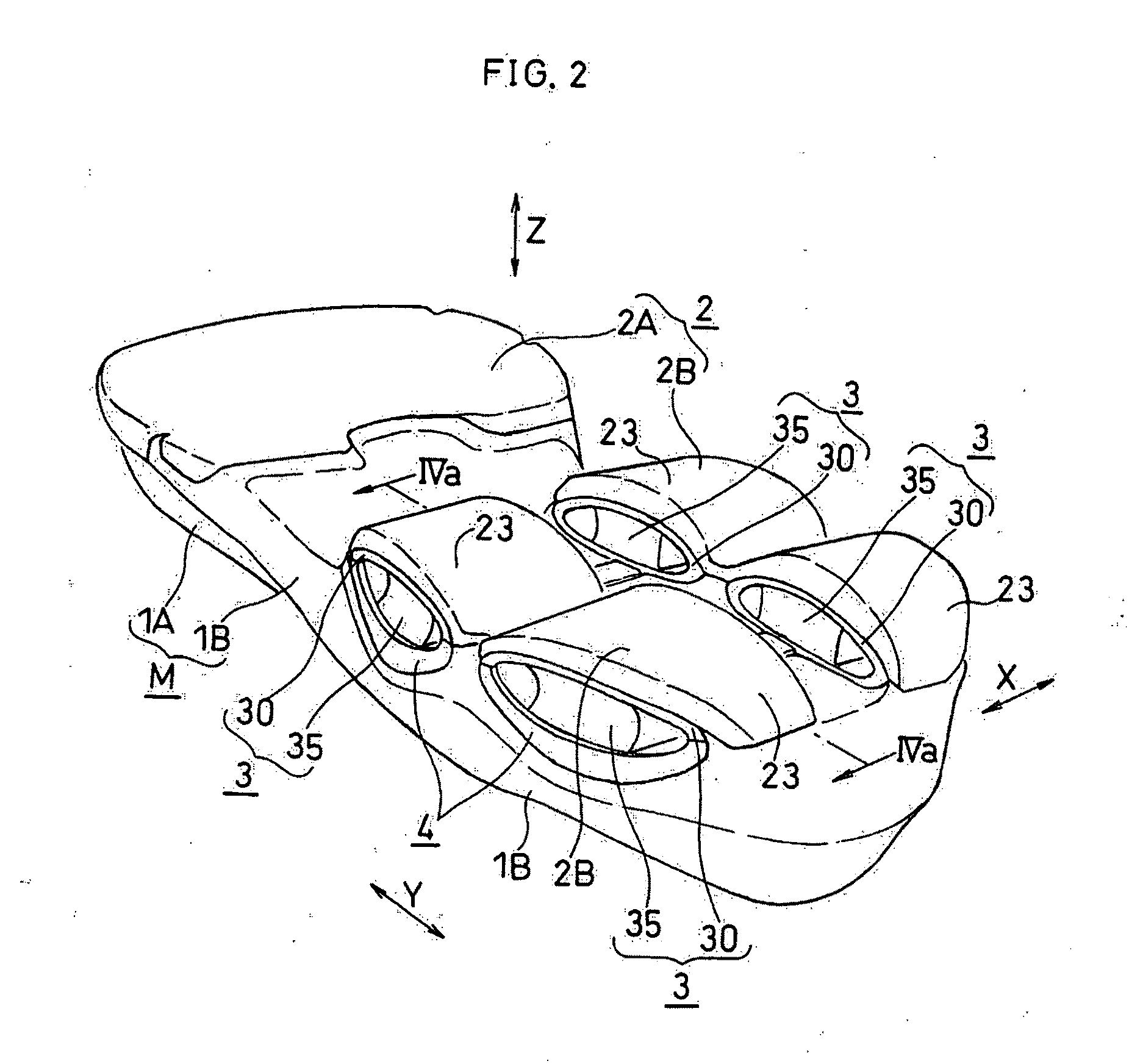 Shock absorbing device for shoe sole in rear foot part