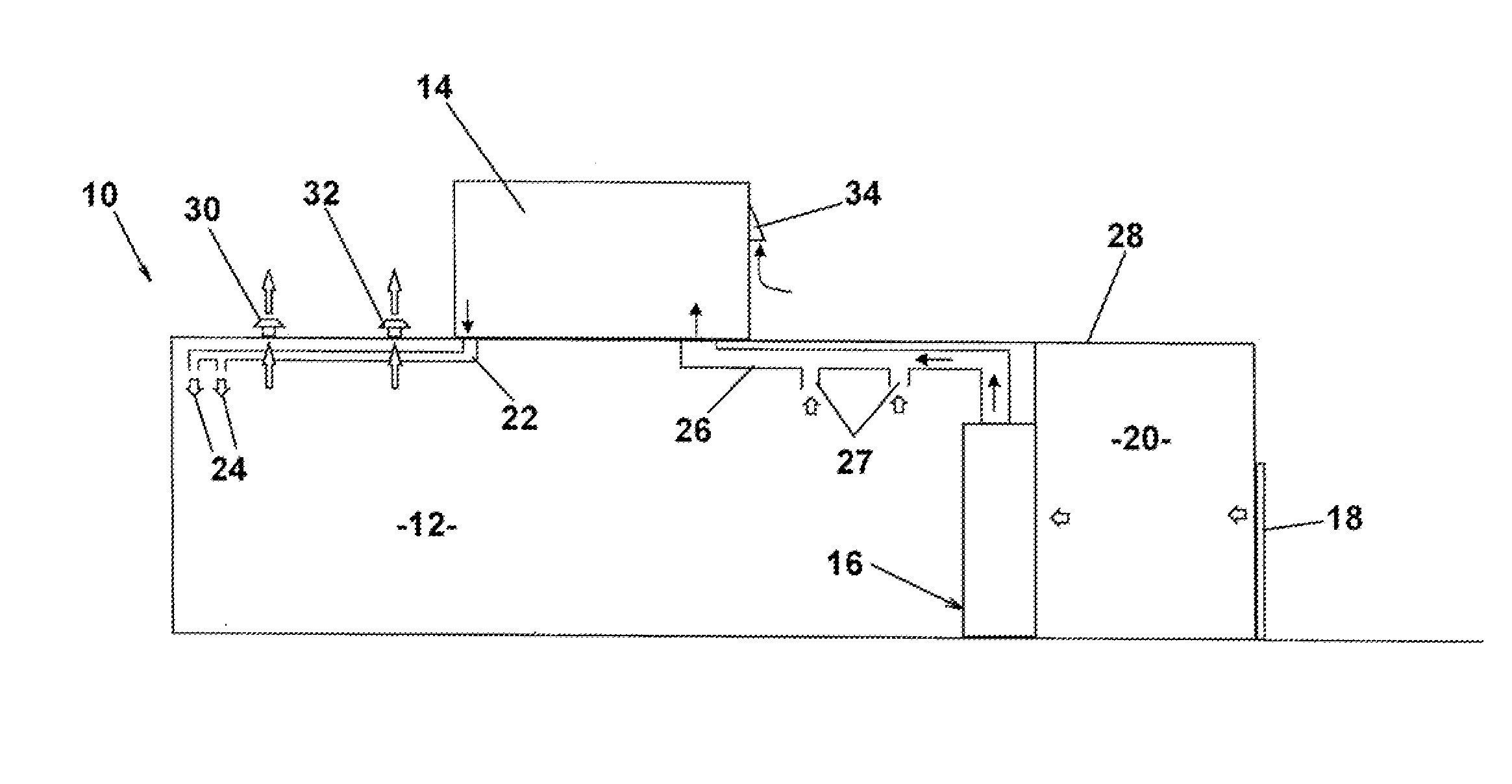 Air handling system with self balancing air entrance door