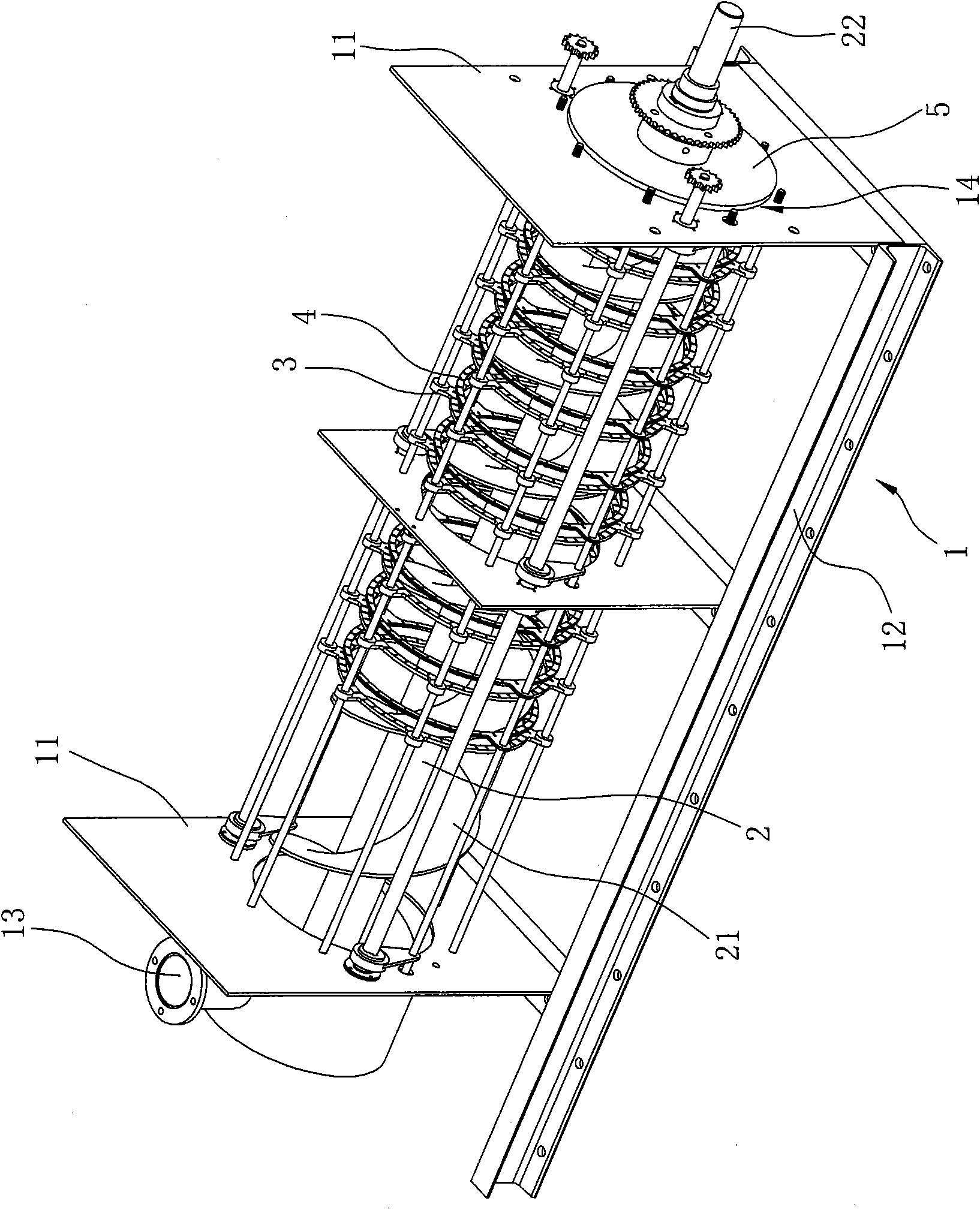 Helix extrusion type sludge dehydrator