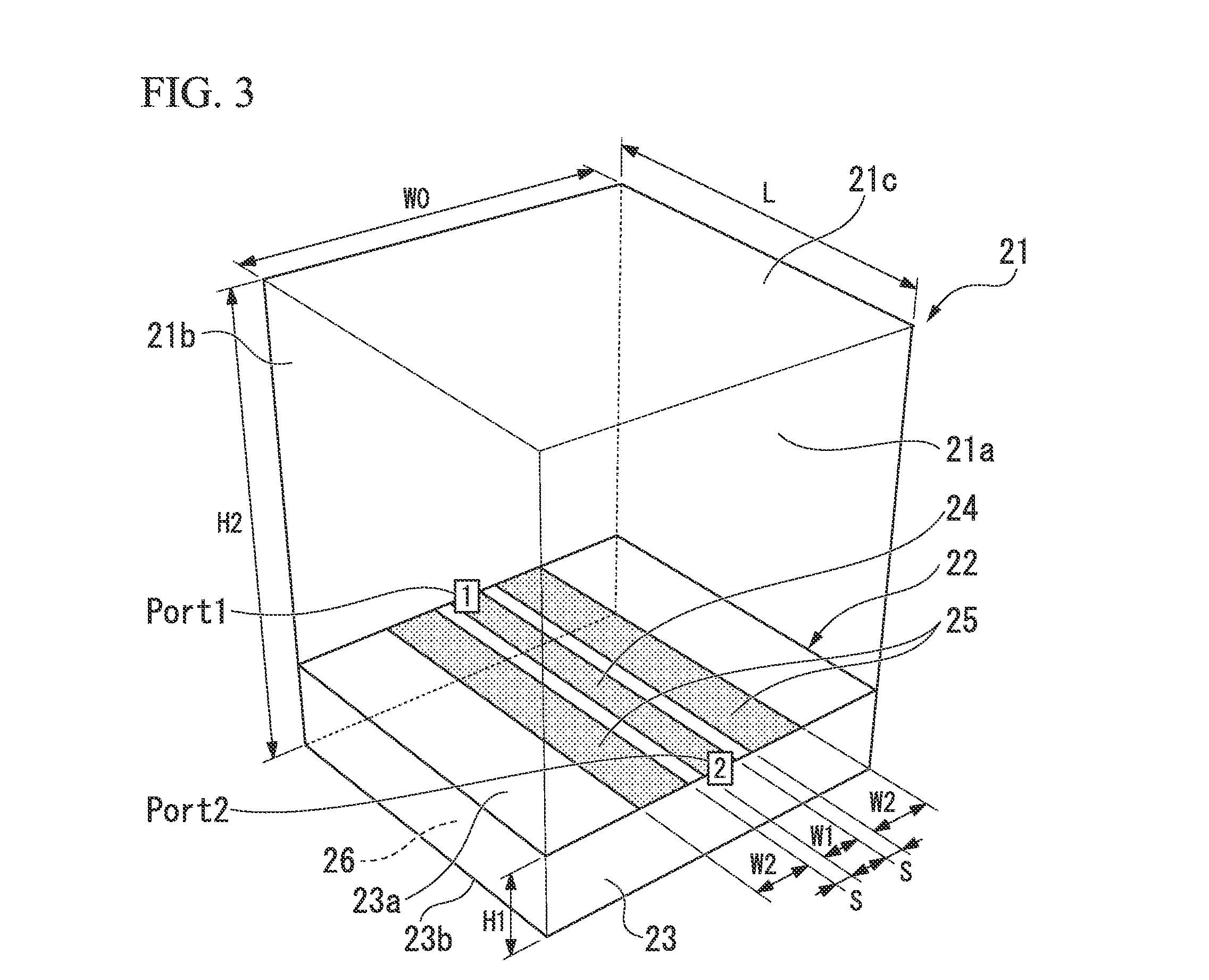 Transmission line used to transmit high-frequency electrical signals