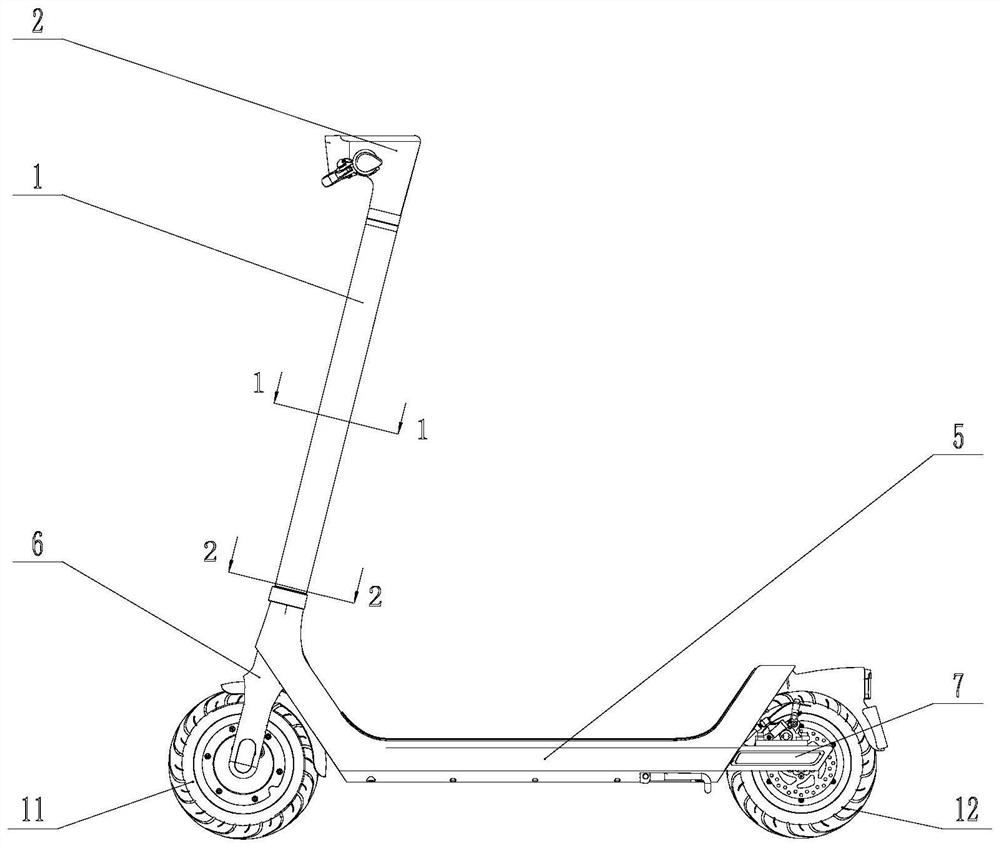 Electric scooter with hidden wiring structure