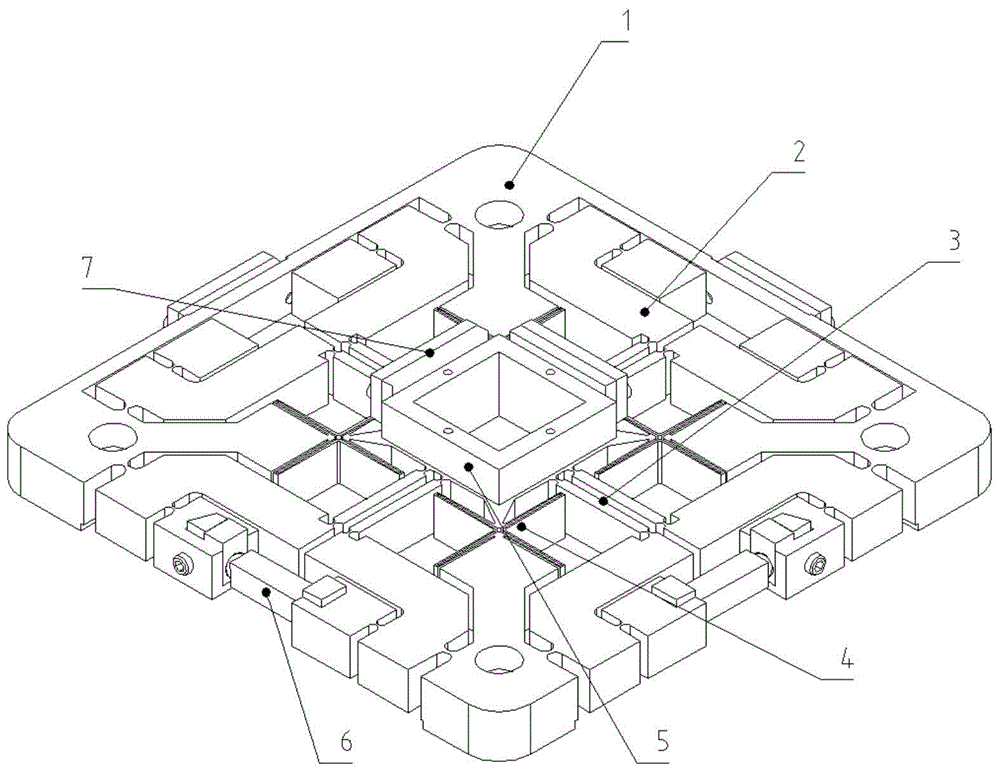 Two-degree-of-freedom piezoelectric driving nanometer positioning platform