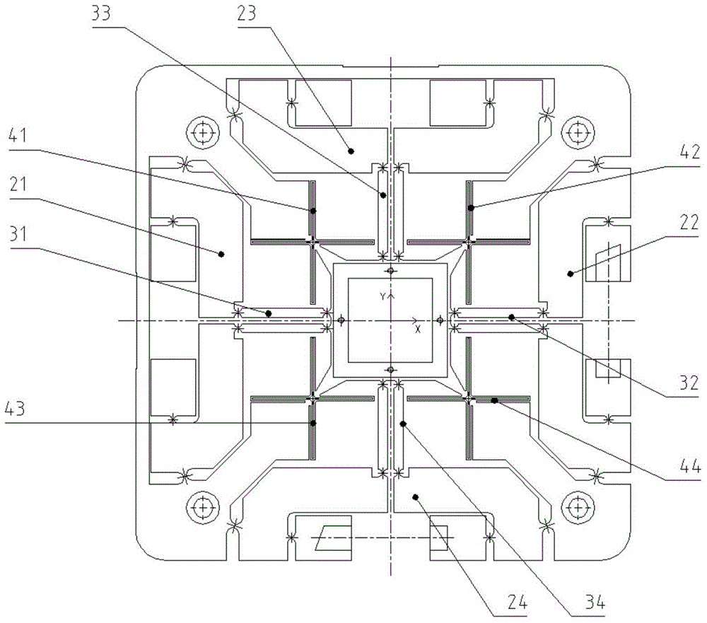 Two-degree-of-freedom piezoelectric driving nanometer positioning platform