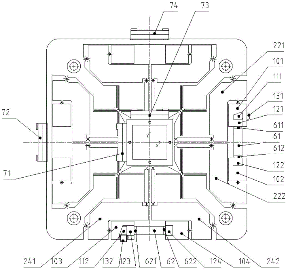 Two-degree-of-freedom piezoelectric driving nanometer positioning platform