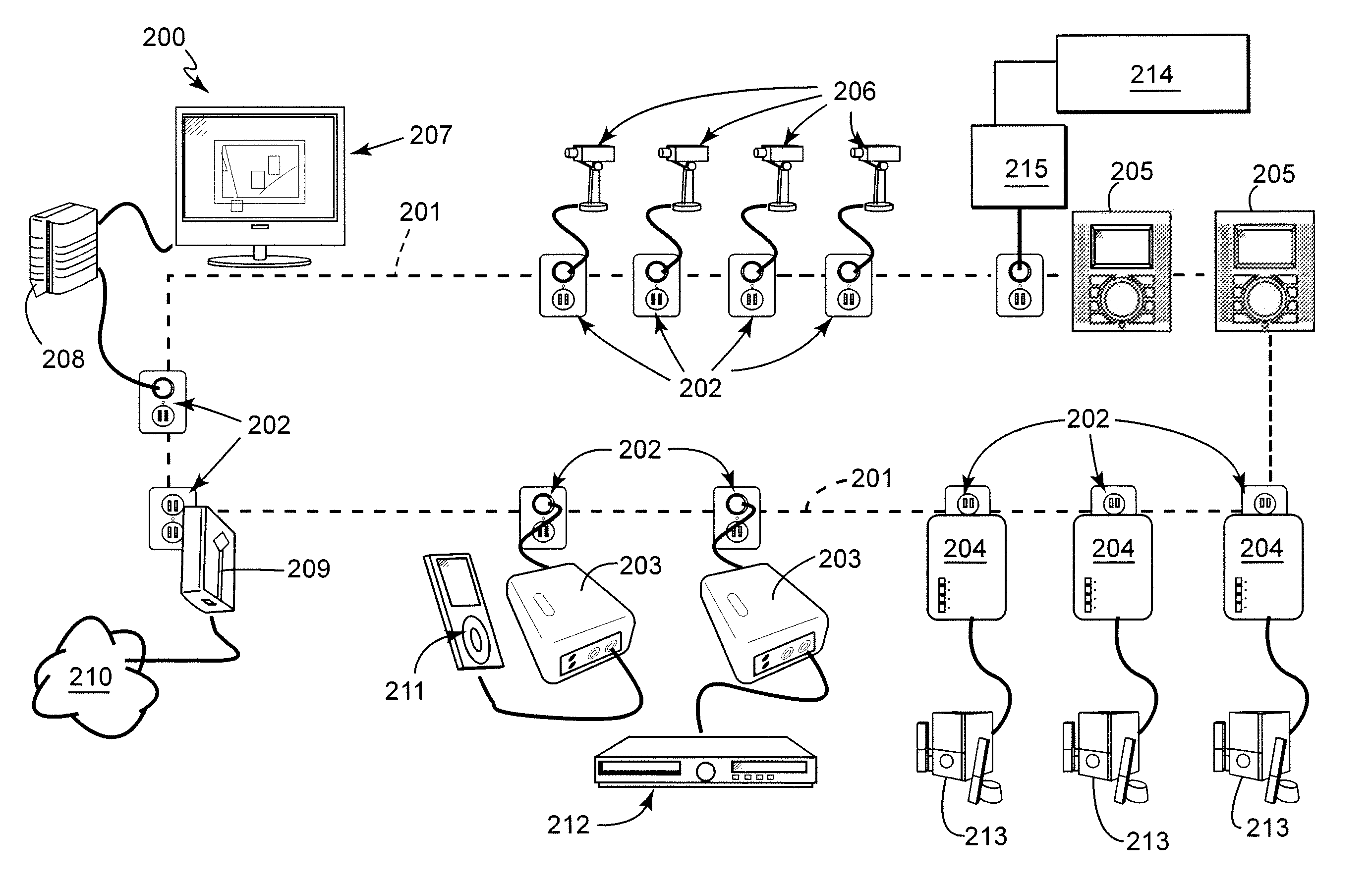 System and method for integrated intercom and distributed audio/video system with security interface