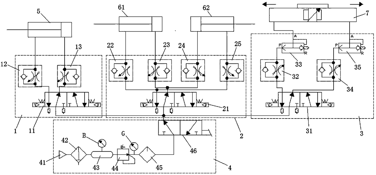 Connecting plate type barrier-free bus door driven by rod-free cylinder