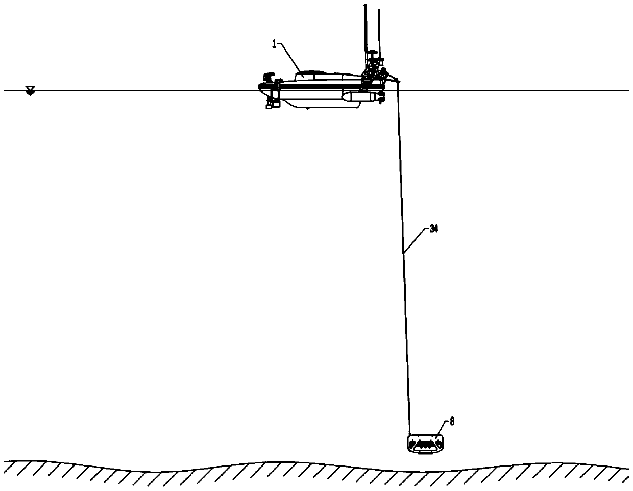 Unmanned-ship-towed underwater magnetic detection system