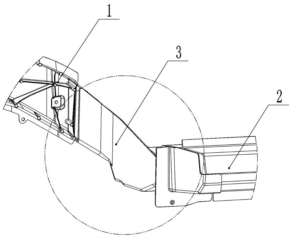 The structure of the rear section of the front longitudinal beam of electric vehicles