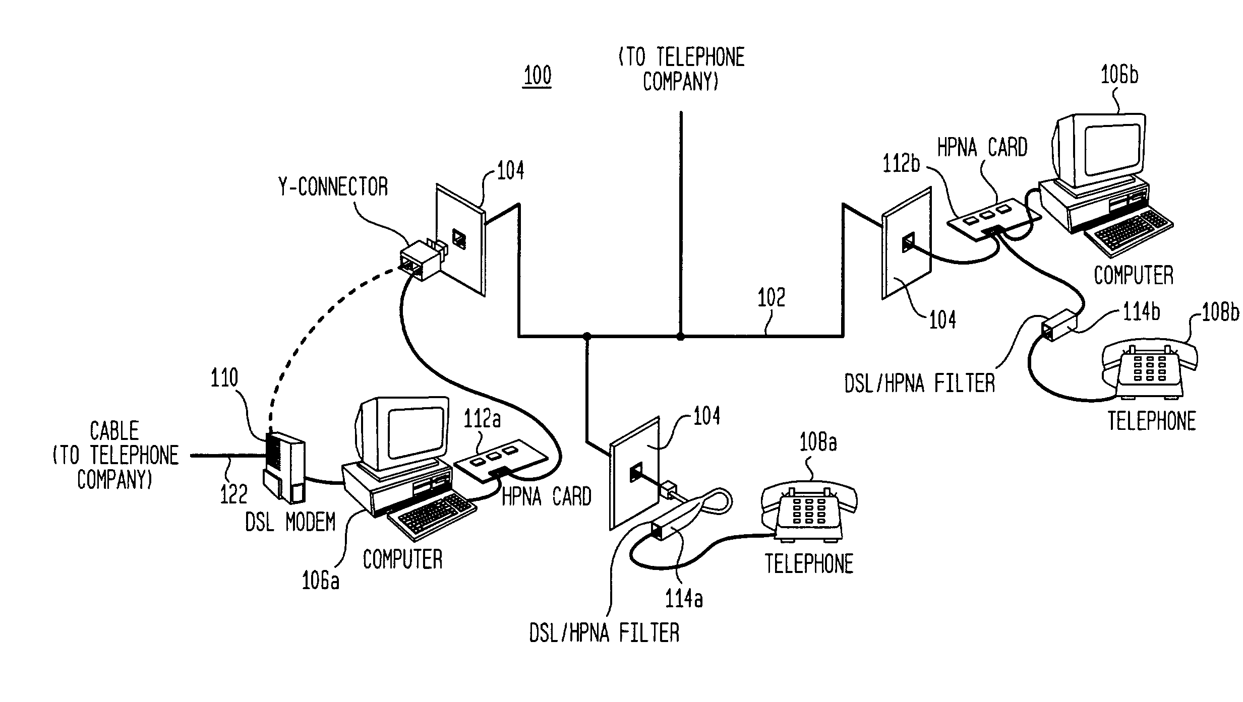 Dynamic frequency passband switching in home phone-line networks