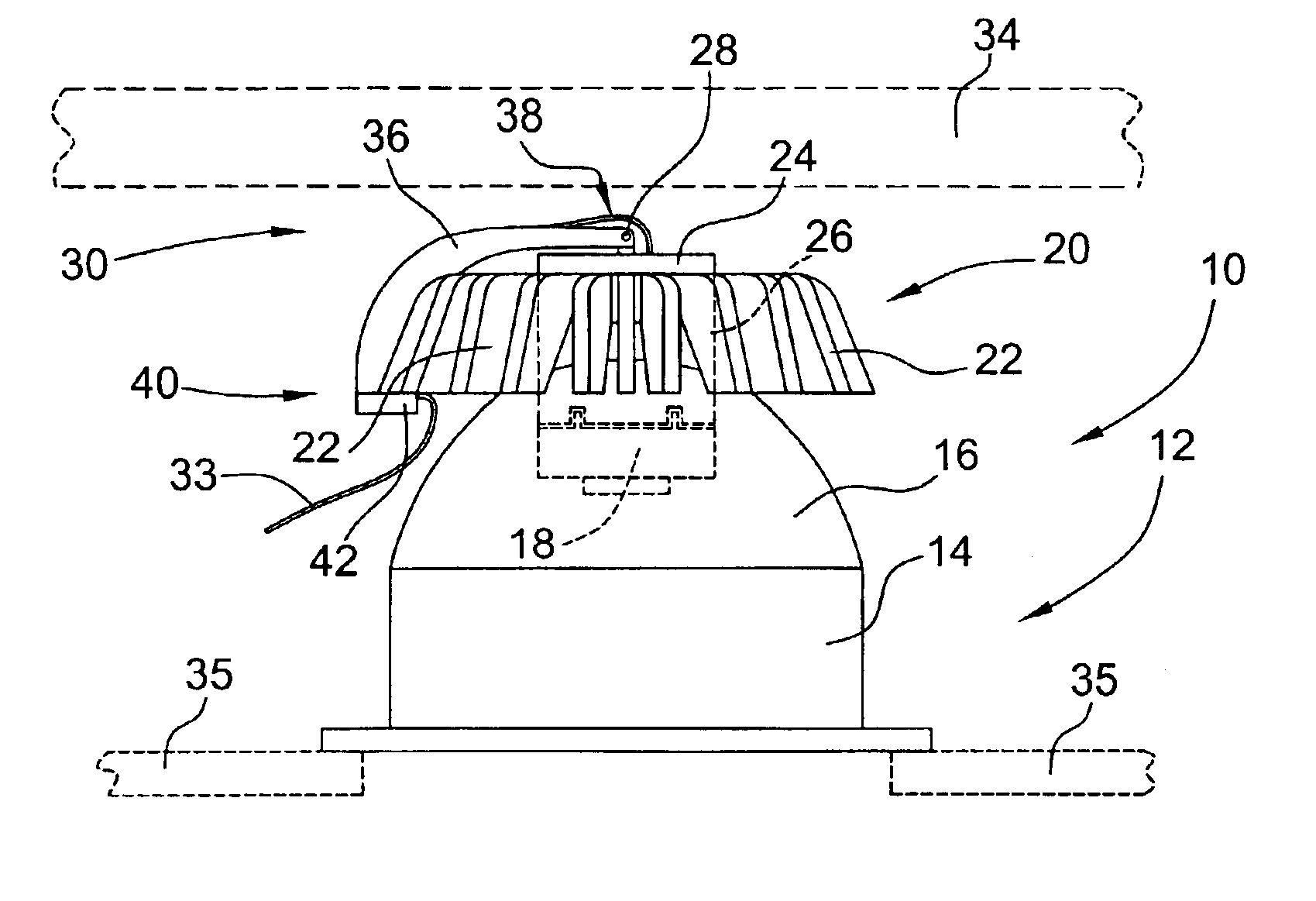 Lamp for a vehicle, in particular reading lamp for an aircraft