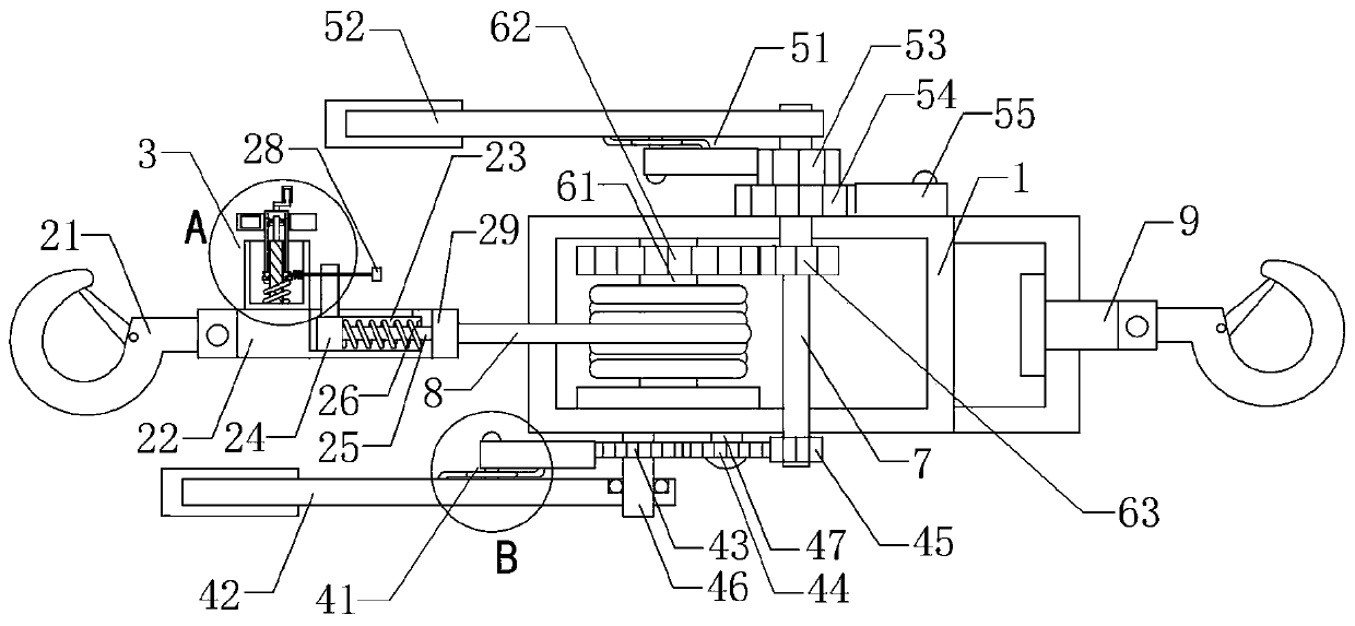 Line stringing tightening mechanism for capital construction engineering