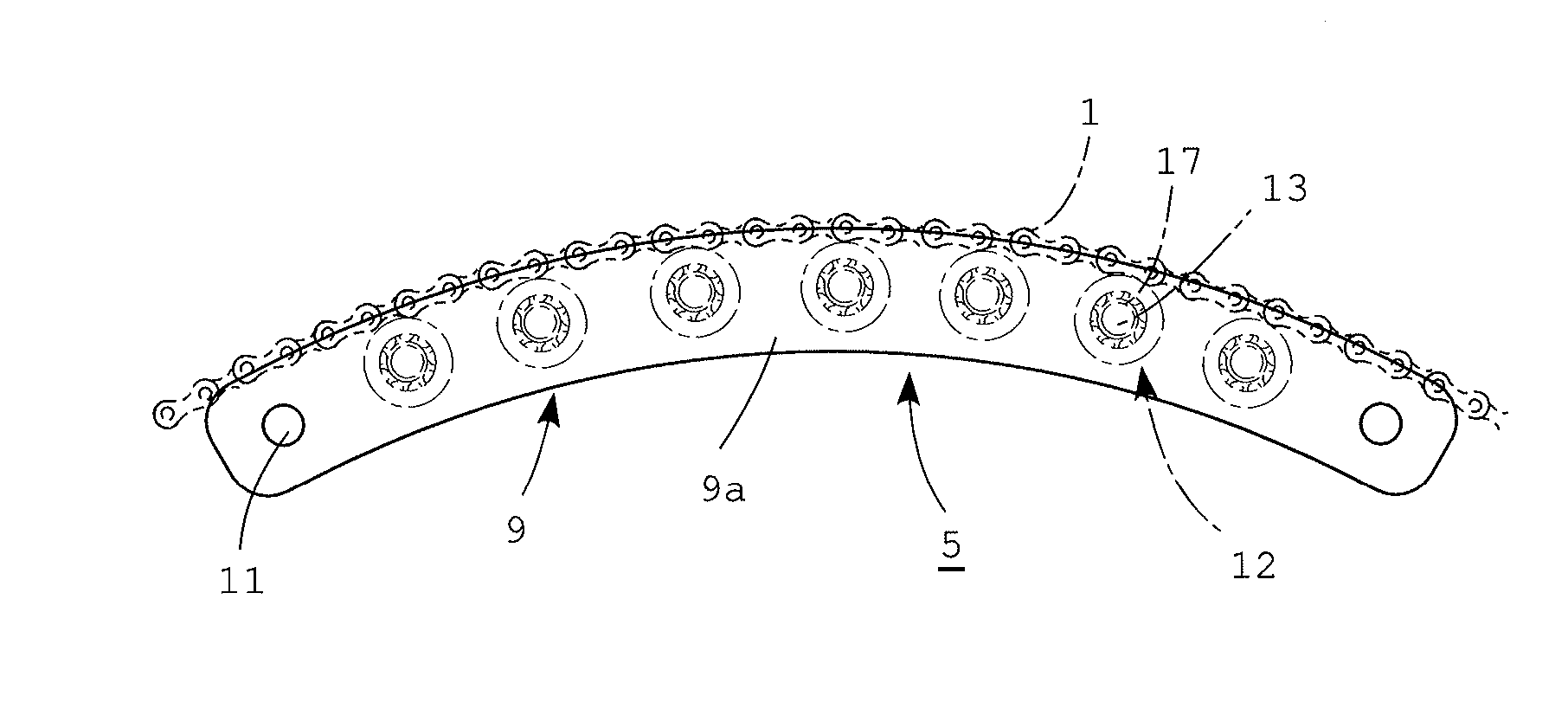 Chain guide and chain tensioner device