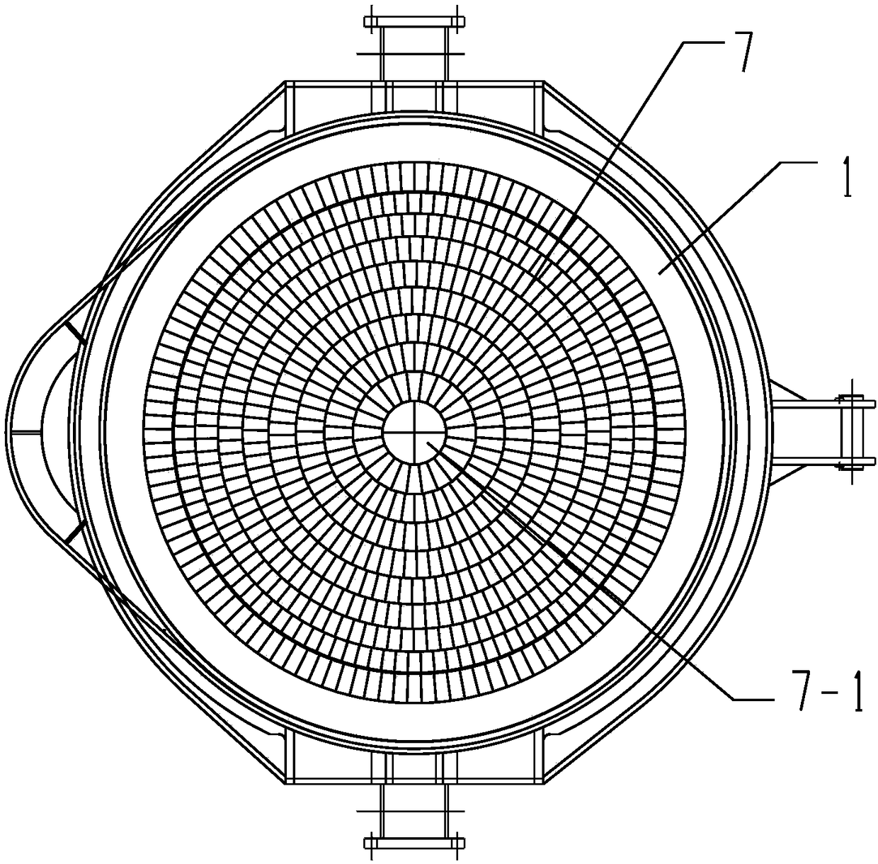 Ladle bottom lining structure of hot metal ladle with spherical bottom and construction method thereof