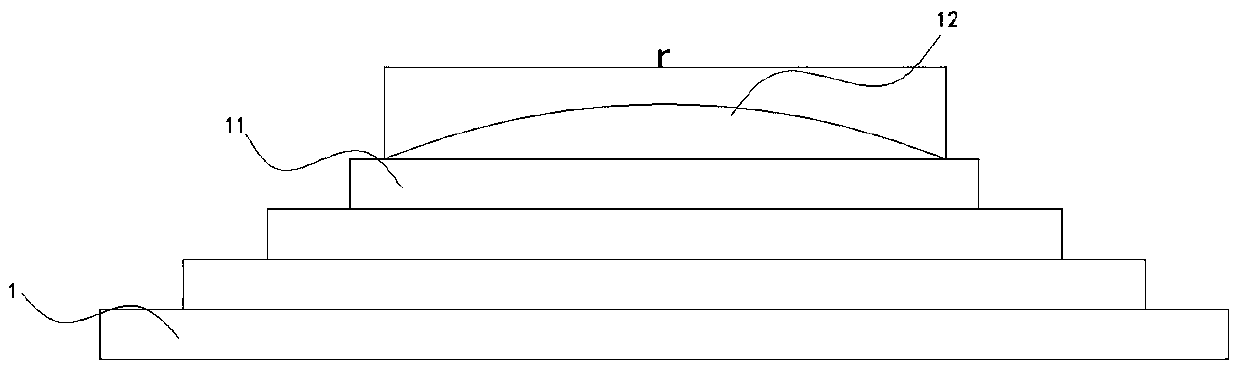 Ramp bridge scaffold support with overlapped arc-shaped steel plates