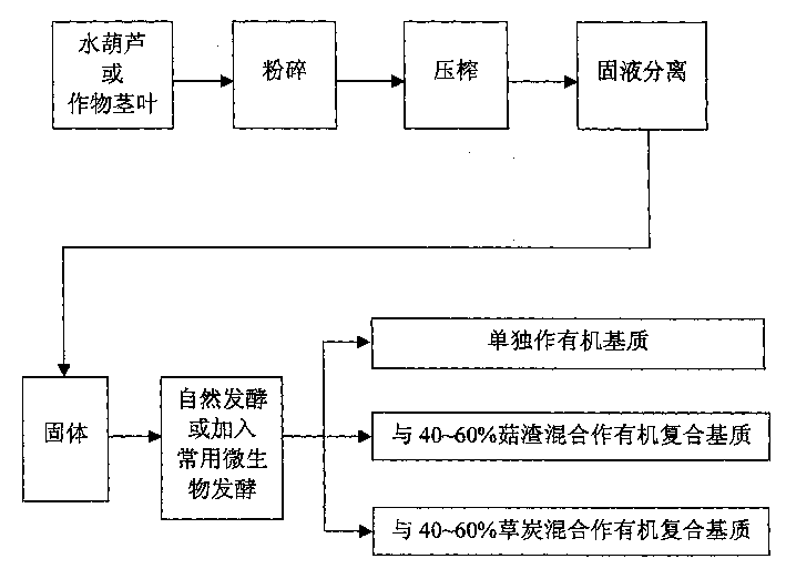 Technique for producing organic matrix from hyacinth, stem and leaf of crop