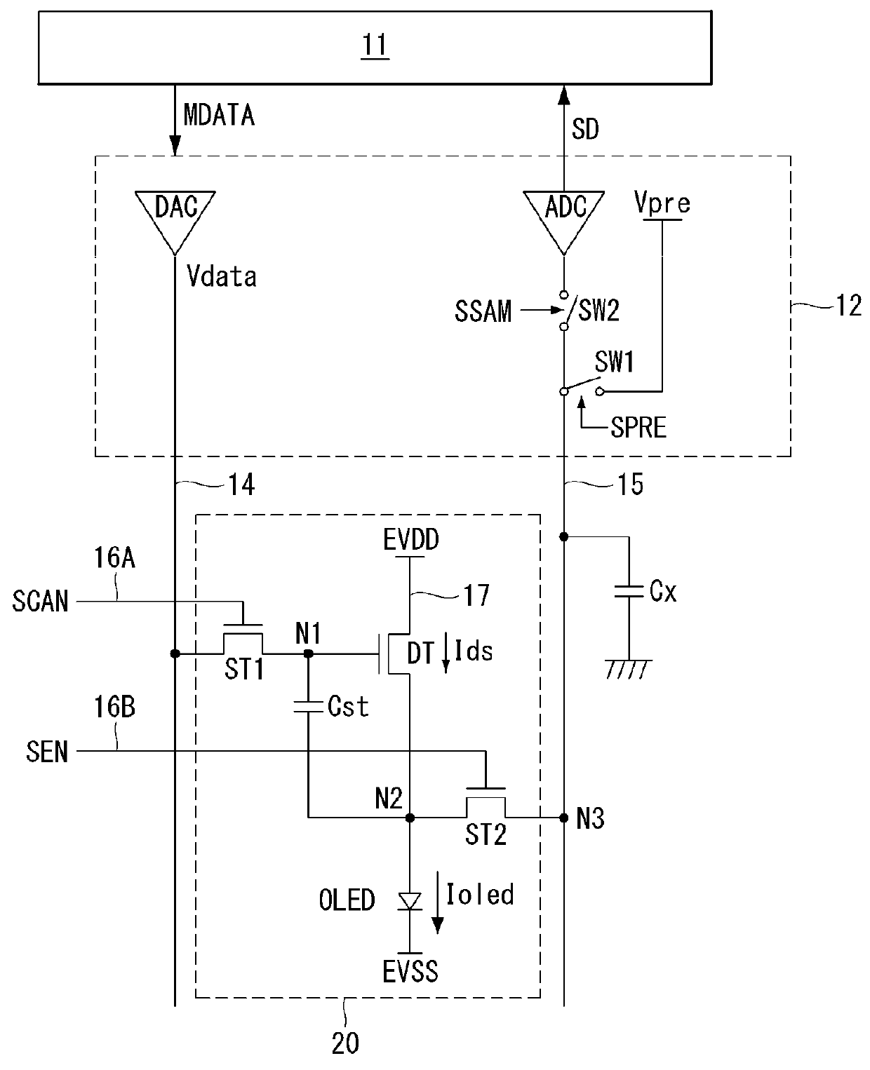 Electroluminescent display and driving device thereof