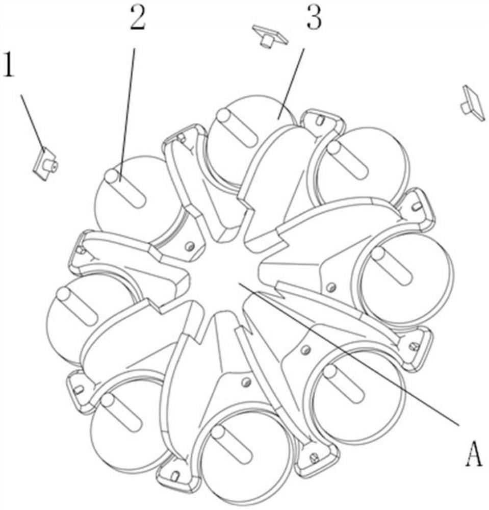 Partition frame type auxiliary chip removal device for circumferential array multi-station numerical control lathe