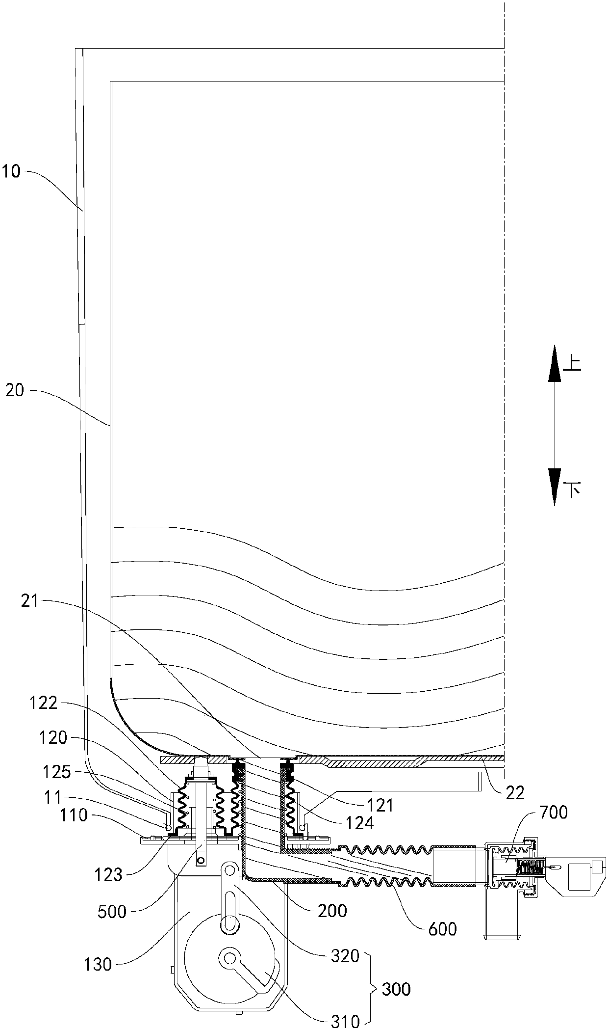 Washing machine and water discharging mechanism thereof