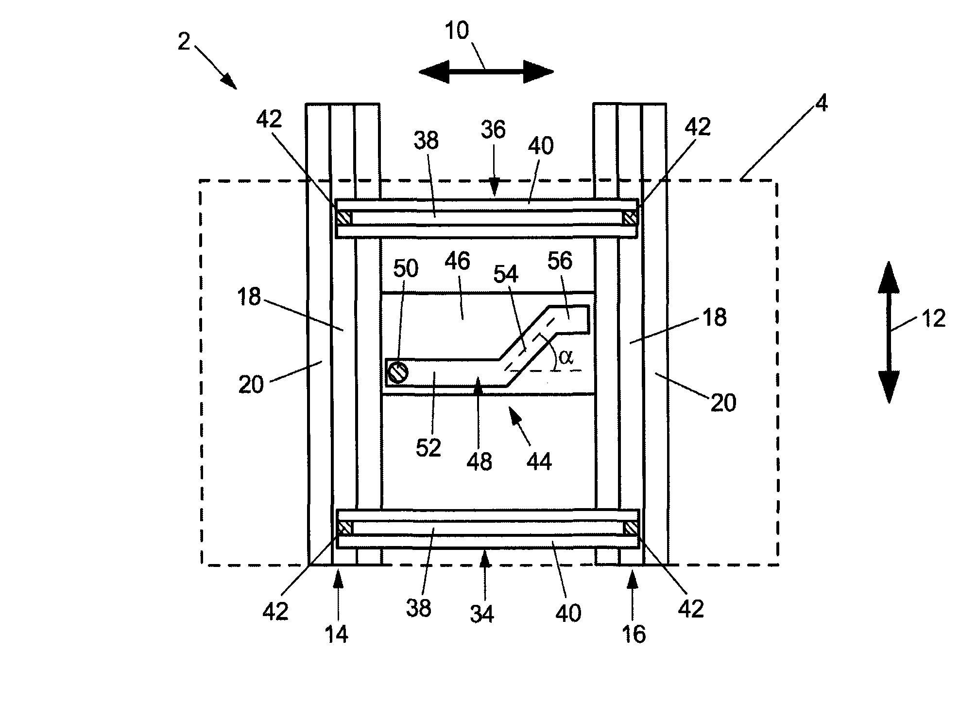 Seat arrangement with forced guide rail