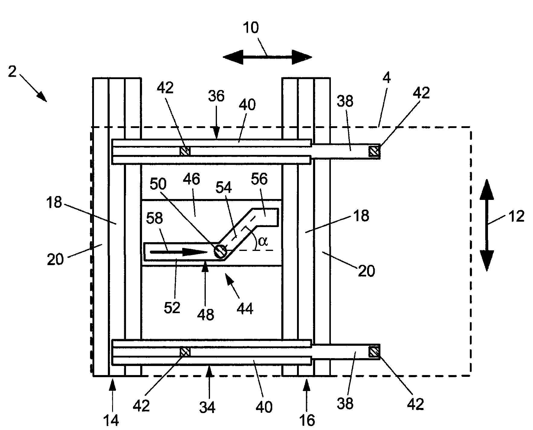 Seat arrangement with forced guide rail