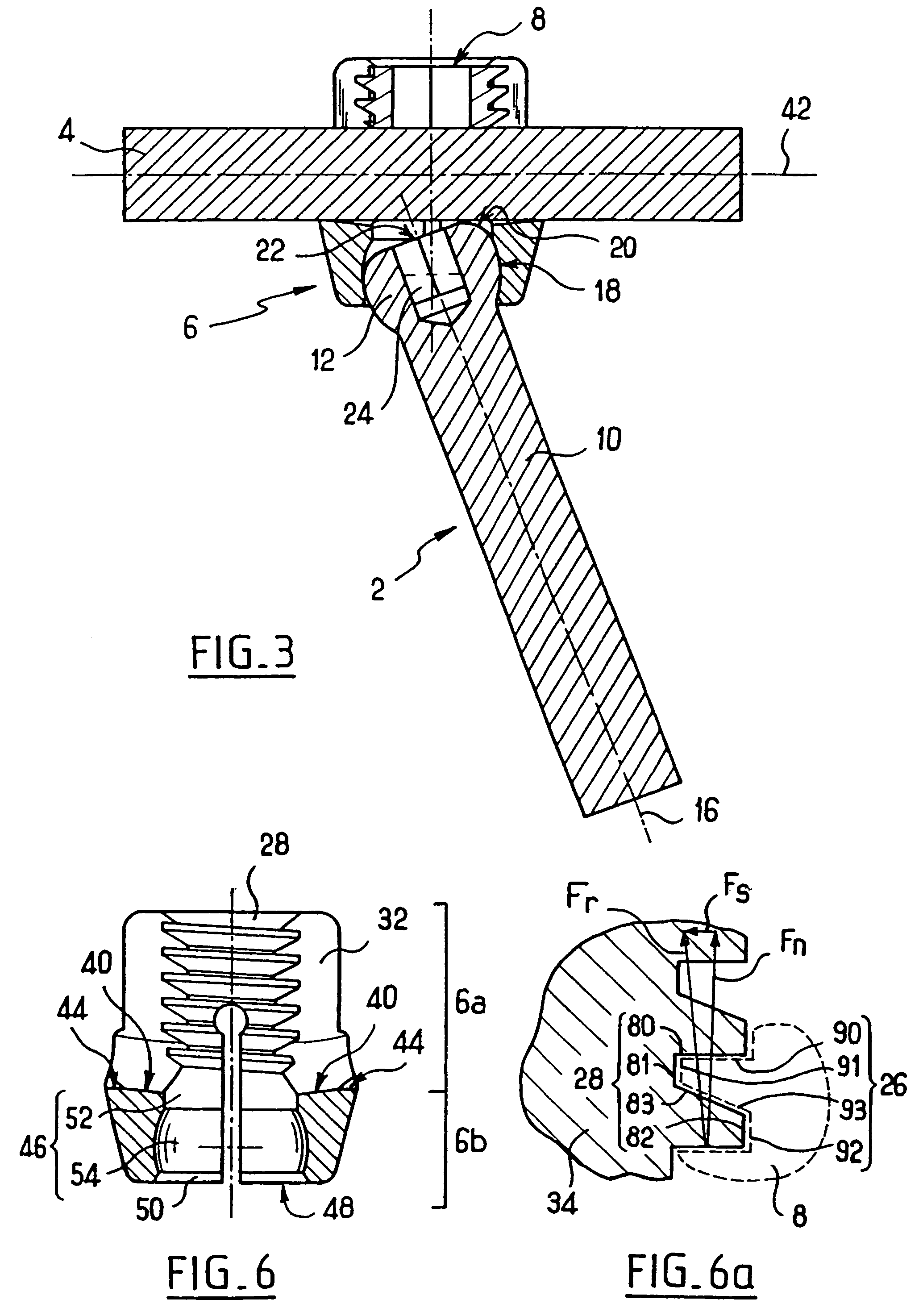 Multiaxial connection for osteosynthesis