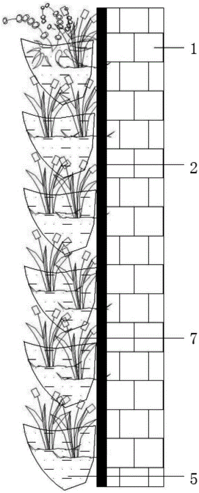 A modular vertical greening device and its manufacturing method