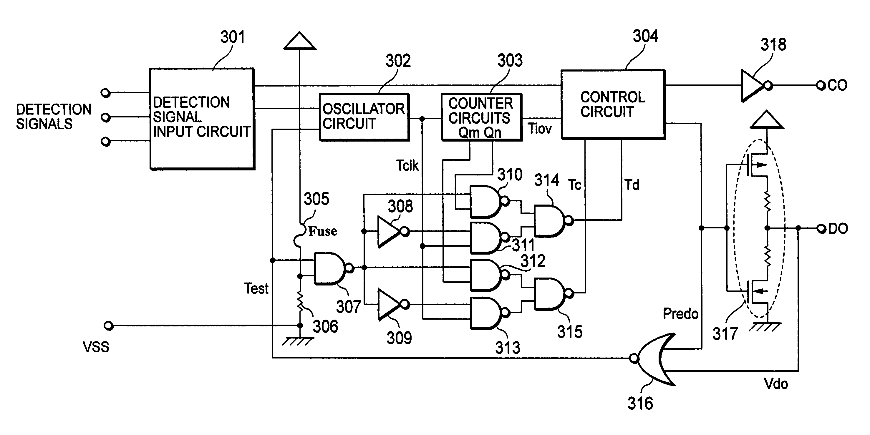 Charging and discharging control circuit, and charging type power supply device