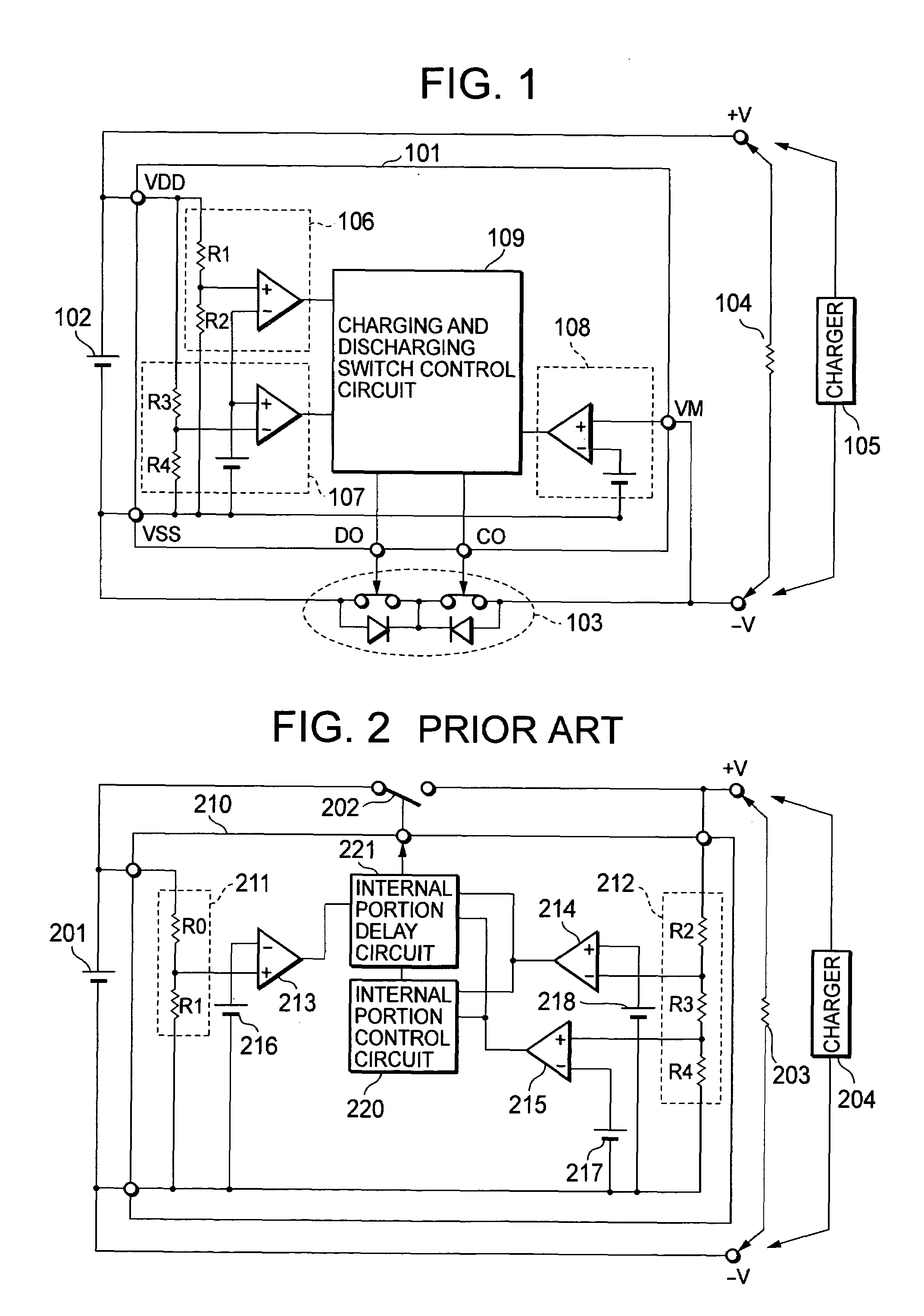 Charging and discharging control circuit, and charging type power supply device