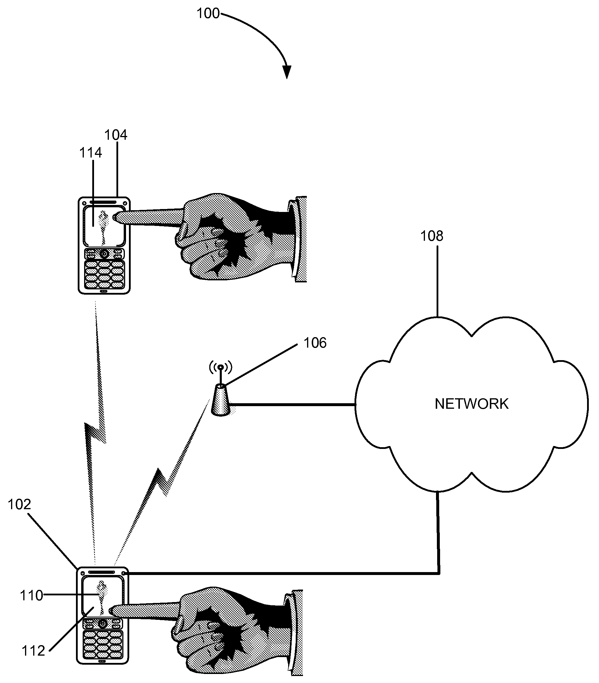 Using touches to transfer information between devices