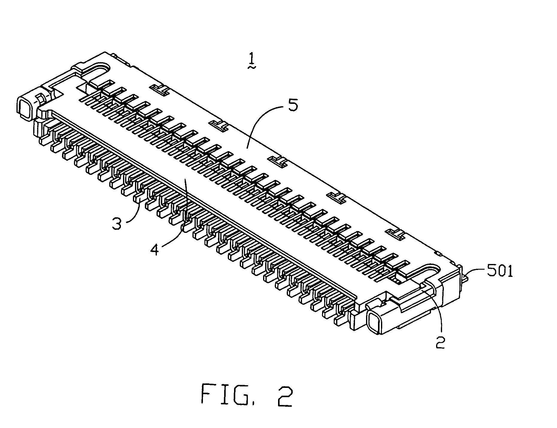 Electrical connector for use with flexible printed circuit