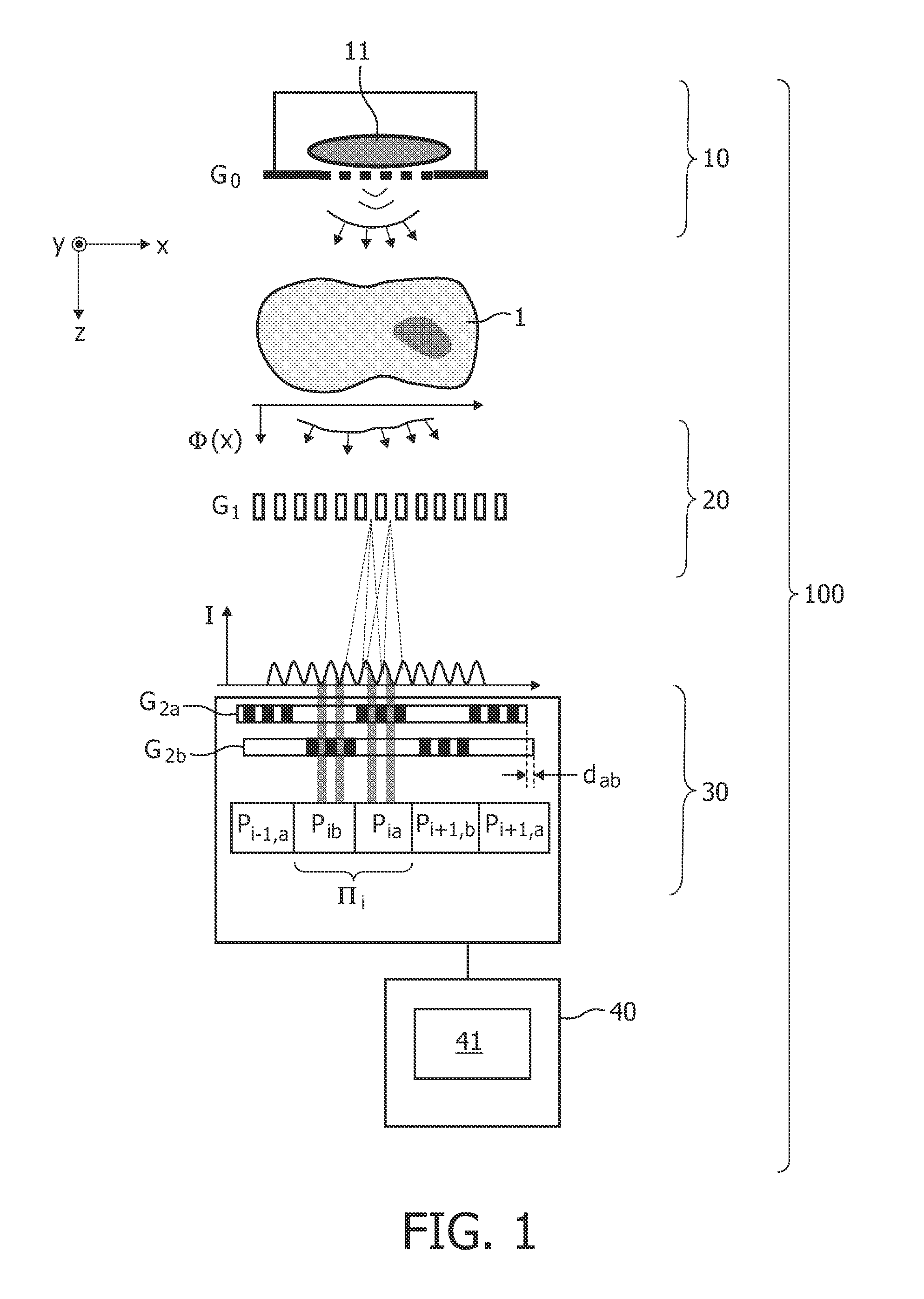 X-ray detector for phase contrast imaging